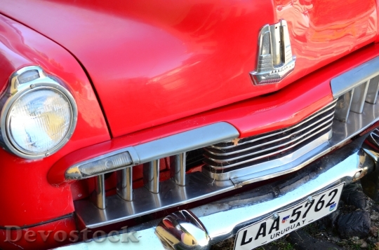 Devostock Red Car Old Automobile