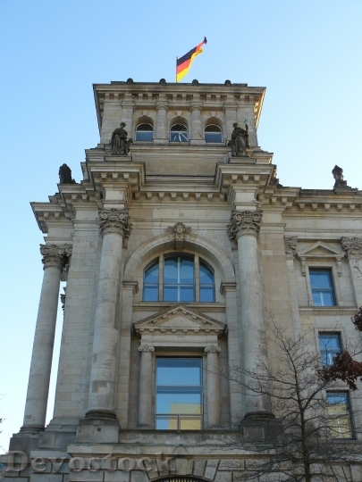 Devostock Reichstag Government Flag Tower