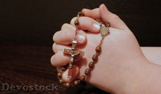 Devostock Rosary Faith Pray Folded