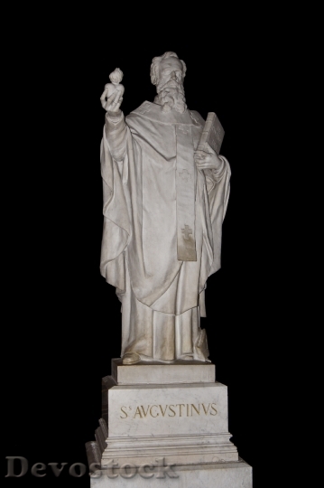 Devostock Saint Augustine Statue Sculpture