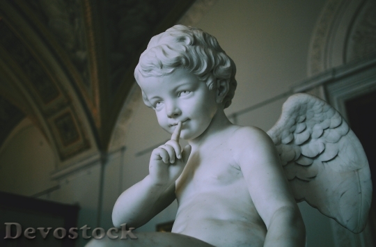 Devostock Sculpture Angel Boy Statue