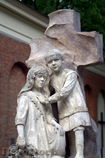 Devostock Sculpture Children Cemetery Memory