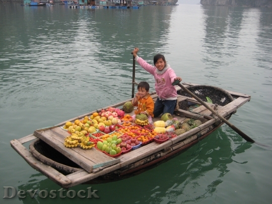 Devostock Selling Fruit Fishing Village