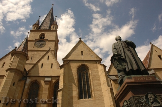 Devostock Sibiu Church Statue Teutsch
