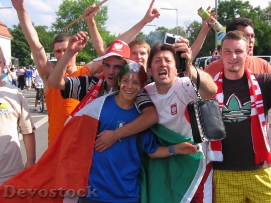 Devostock Soccer Fans Poland Italy
