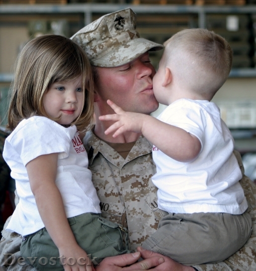 Devostock Soldier Children Family Kids