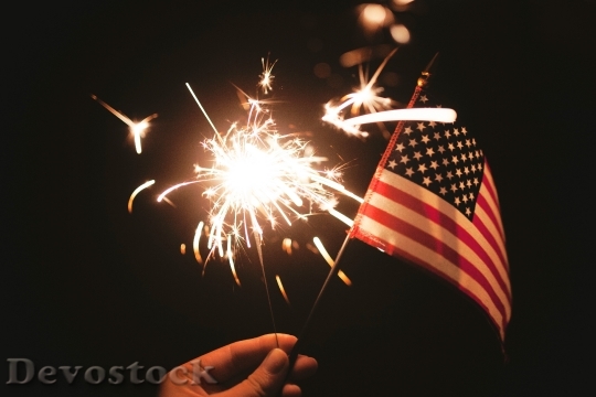 Devostock Sparklers American Flag 923029