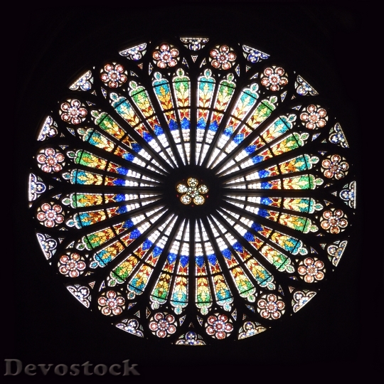 Devostock Stained Glass Cathedral Rosette