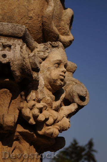 Devostock Statue Head Facial Stone