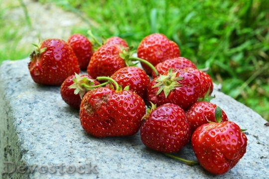 Devostock Strawberries Fruit Red Ripe