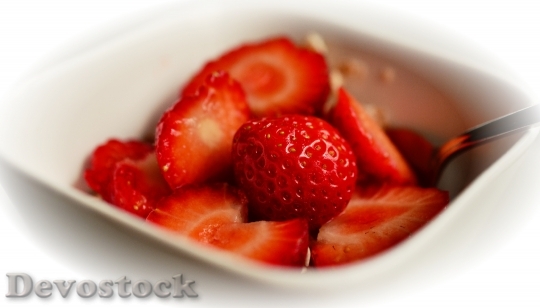 Devostock Strawberries Muesli Red Fruit