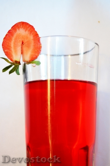 Devostock Strawberry Drink Beverage Glass
