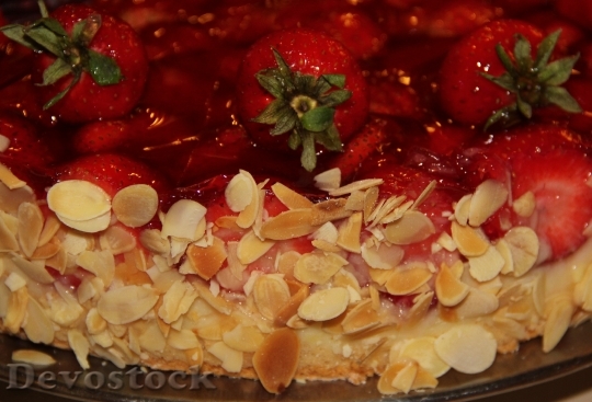 Devostock Strawberry Pie Almonds Cake