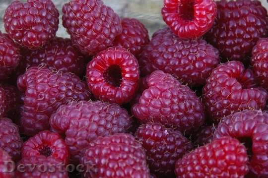 Devostock Summer Raspberries Fruits Red