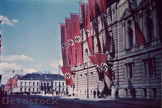 Devostock Swastikas Flags Berlin Germany