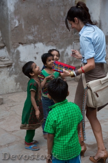 Devostock Taking Photo India Children