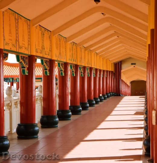 Devostock Temple Buddhism Columns Pillars