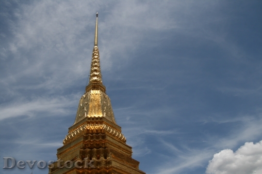 Devostock Temple Spire Clouds Gold