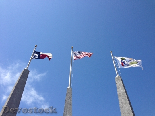 Devostock Texas Flag American Flag