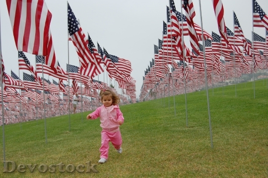 Devostock Toddler Patriot Patriotic Girl
