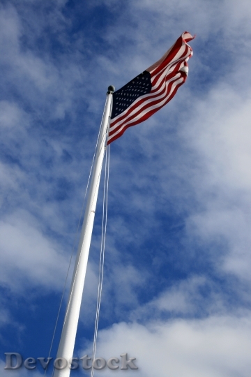 Devostock Usa Flag Blue Sky