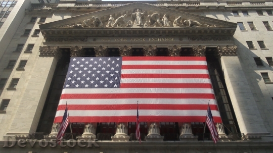Devostock Wall Street American Flag
