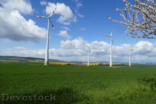 Devostock Wind Power Landscape Clouds 2