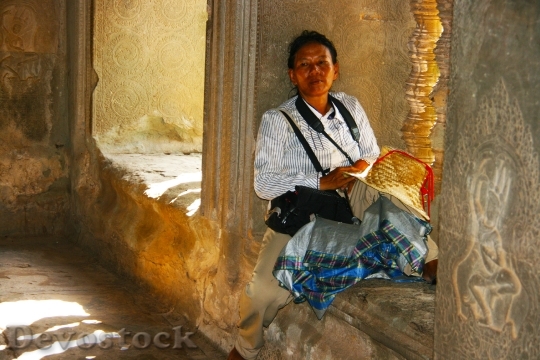 Devostock Woman Temple Cambodia Ankor