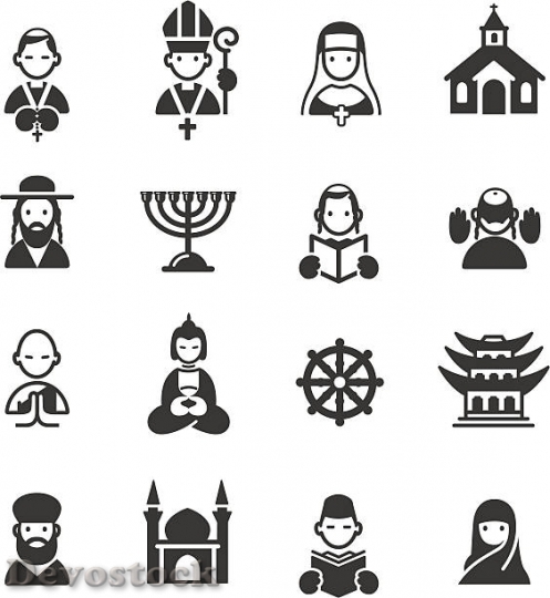 Devostock multiple-religion-and-place-of-worship-icons-vecto$1