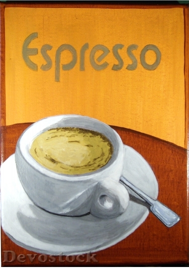 Devostock Acrylic Painting Espresso Coffee