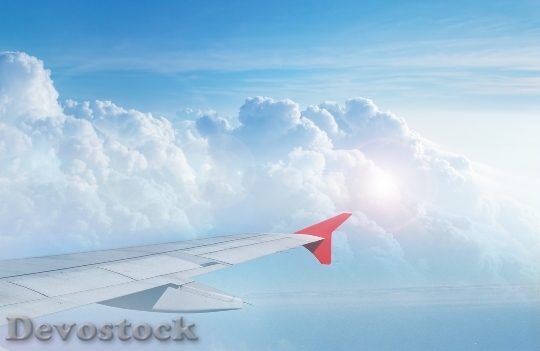 Devostock Airplane Flying Sky Cloud