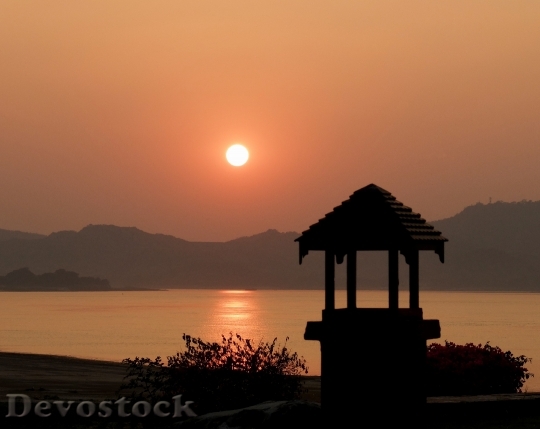 Devostock Bagan Sunset Meditation Peace