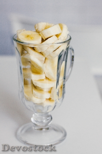 Devostock Bananas Sliced Fruit Glass