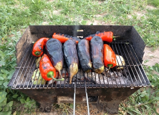 Devostock Barbecue Pepper Eggplant Embers