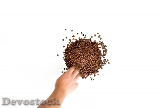 Devostock Beans Coffee Hand Morning