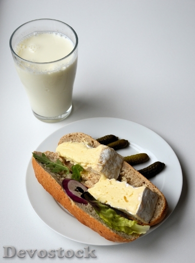 Devostock Bread Milk Breakfast Sandwich 0