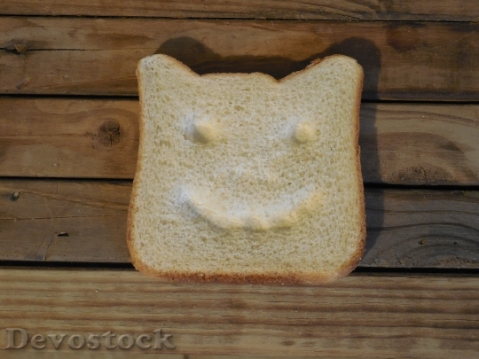 Devostock Bread Slice Happy Face