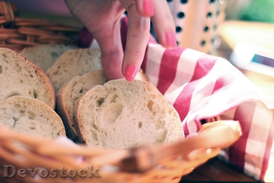 Devostock Bread Sliced Slices Hand
