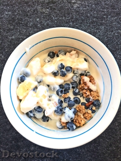 Devostock Breakfast Cereal Blueberries Summer