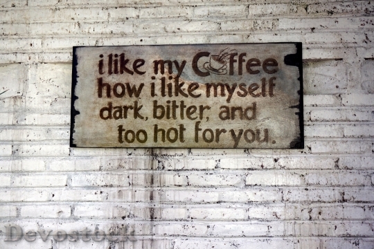 Devostock Brick Wall Coffee Drink