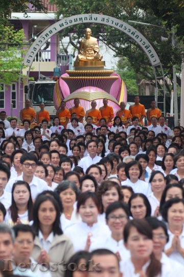 Devostock Buddhists People March Monks