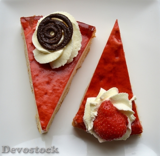 Devostock Cake Food Strawberry Chocolate