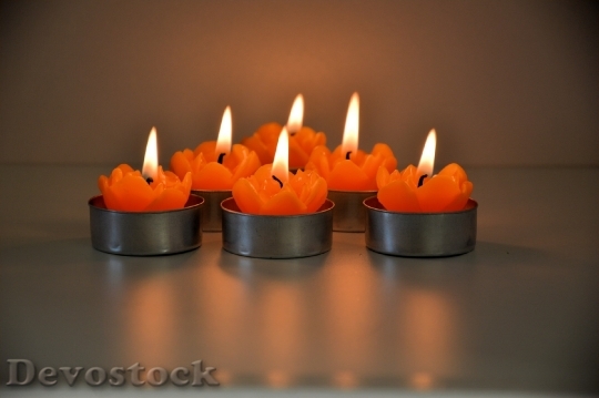 Devostock Candles Burning Flame Celebration