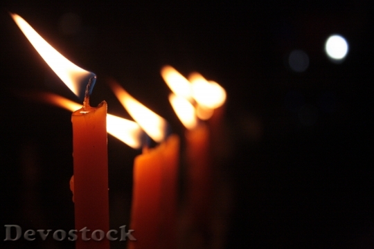 Devostock Candles Night Fire Peace