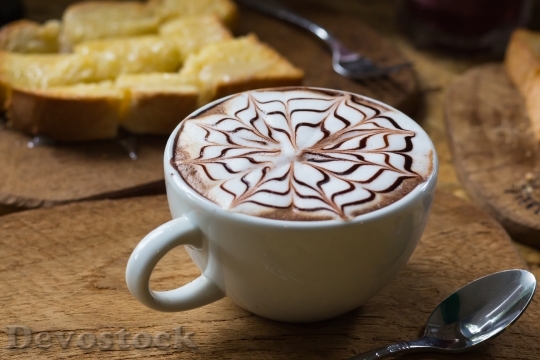 Devostock Cappuccino Beverage In Morning 5