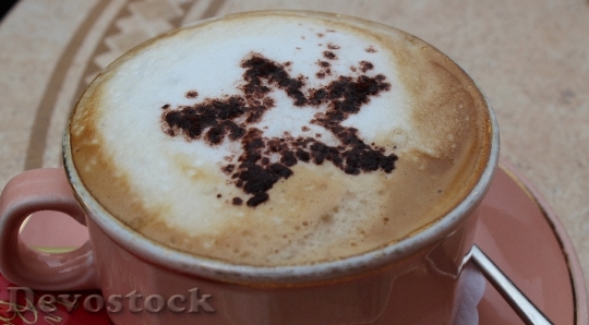 Devostock Cappuccino Coffee Milchschaum Cafe 0