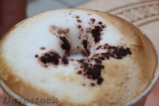 Devostock Cappuccino Coffee Milchschaum Cafe