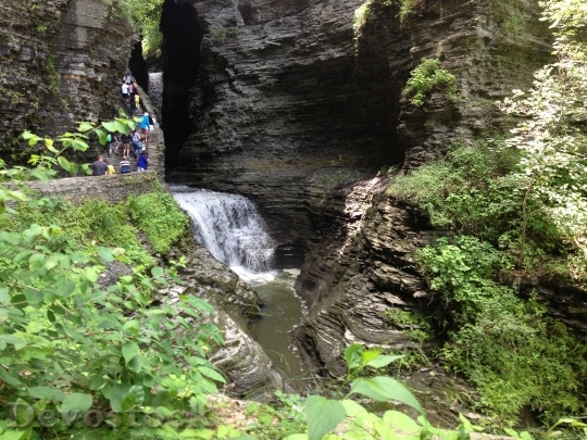 Devostock Cascading Waterfall Through Canyon