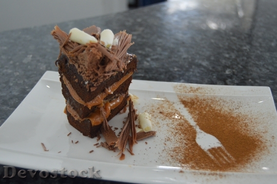 Devostock Chocolate Cake Dessert Slice