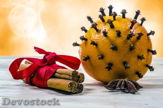 Devostock Clove Cinnamon Ornament Fruit